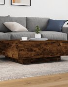 vidaXL Кафе маса опушен дъб 100x100x31 см инженерно дърво