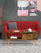 vidaXL Кафе маса опушен дъб 100x495x43 см инженерно дърво