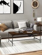 vidaXL Кафе маса опушен дъб 100x50x35 см инженерно дърво