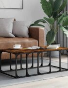 vidaXL Кафе маса опушен дъб 100x50x355 см инженерно дърво