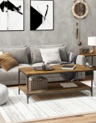 vidaXL Кафе маса опушен дъб 100x50x40 см инженерно дърво