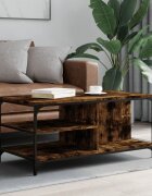 vidaXL Кафе маса опушен дъб 100x50x45 см инженерно дърво