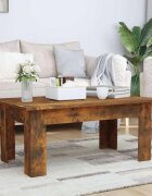vidaXL Кафе маса опушен дъб 100x60x42 см инженерно дърво