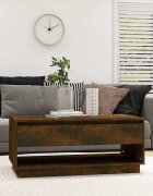 vidaXL Кафе маса опушен дъб 1025x55x44 см инженерно дърво