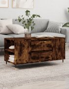 vidaXL Кафе маса опушен дъб 102x445x50 см инженерно дърво