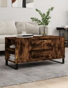 vidaXL Кафе маса опушен дъб 102x445x50 см инженерно дърво