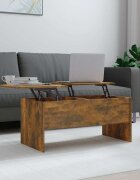 vidaXL Кафе маса опушен дъб 102x505x465 см инженерно дърво
