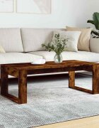 vidaXL Кафе маса опушен дъб 102x50x35 см инженерно дърво