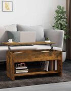 vidaXL Кафе маса опушен дъб 102x50x525 см инженерно дърво
