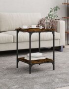 vidaXL Кафе маса опушен дъб 40x40x55 см инженерно дърво