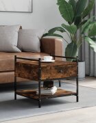 vidaXL Кафе маса опушен дъб 50x50x50 см инженерно дърво