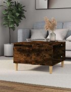 vidaXL Кафе маса опушен дъб 55x55x365 см инженерно дърво