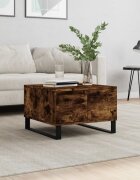 vidaXL Кафе маса опушен дъб 55x55x365 см инженерно дърво