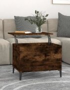 vidaXL Кафе маса опушен дъб 60x445x45 см инженерно дърво