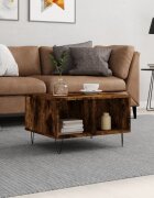vidaXL Кафе маса опушен дъб 60x50x365 см инженерно дърво