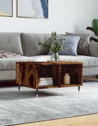 vidaXL Кафе маса опушен дъб 60x50x365 см инженерно дърво