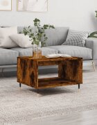 vidaXL Кафе маса опушен дъб 60x50x40 см инженерно дърво
