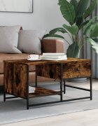 vidaXL Кафе маса опушен дъб 855x51x45 см инженерно дърво
