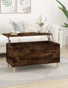 vidaXL Кафе маса опушен дъб 90x445x45 см инженерно дърво