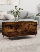 vidaXL Кафе маса опушен дъб 90x445x45 см инженерно дърво
