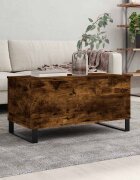 vidaXL Кафе маса опушен дъб 90x445x45 см инженерно дърво