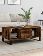 vidaXL Кафе маса опушен дъб 90x50x365 см инженерно дърво