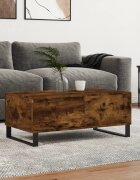 vidaXL Кафе маса опушен дъб 90x50x365 см инженерно дърво