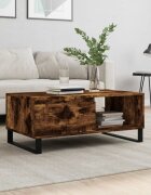 vidaXL Кафе маса опушен дъб 90x50x365 см инженерно дърво