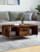 vidaXL Кафе маса опушен дъб 90x50x365 см инженерно дърво