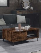 vidaXL Кафе маса опушен дъб 90x60x35 см инженерно дърво