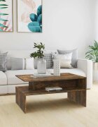 vidaXL Кафе маса опушен дъб 90x60x425 см инженерно дърво