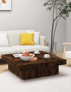 vidaXL Кафе маса опушен дъб 90x90x28 см инженерно дърво