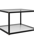 vidaXL Кафе маса прозрачна 60x60x35 cм закалено стъкло