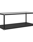 vidaXL Кафе маса прозрачно и черно 100x50x35 cм закалено стъкло