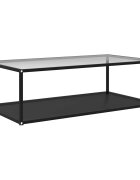 vidaXL Кафе маса прозрачно и черно 120x60x35 cм закалено стъкло