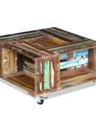 vidaXL Кафе маса регенерирано дърво масив 70x70x35 cм