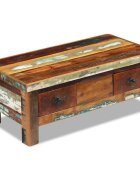 vidaXL Кафе маса с чекмеджета регенерирано дърво масив 90x45x35 cм
