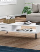 vidaXL Кафе маса с метални крака бяла бор масив OSLO