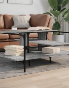vidaXL Кафе маса сив сонома 100x100x485 см инженерно дърво