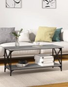 vidaXL Кафе маса сив сонома 100x45x45 см инженерно дърво и желязо