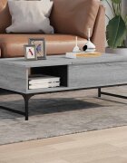 vidaXL Кафе маса сив сонома 100x50x35 см инженерно дърво и метал