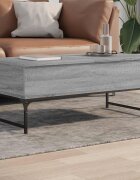 vidaXL Кафе маса сив сонома 100x50x40 см инженерно дърво и метал