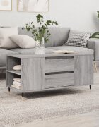 vidaXL Кафе маса сив сонома 102x445x50 см инженерно дърво