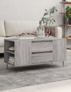 vidaXL Кафе маса сив сонома 102x445x50 см инженерно дърво