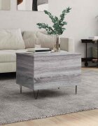 vidaXL Кафе маса сив сонома 60x445x45 см инженерно дърво