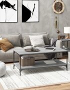 vidaXL Кафе маса сив сонома 80x50x40 см инженерно дърво