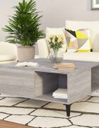 vidaXL Кафе маса сив сонома 80x80x365 см инженерно дърво