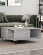 vidaXL Кафе маса сив сонома 80x80x365 см инженерно дърво
