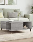 vidaXL Кафе маса сив сонома 80x80x365 см инженерно дърво