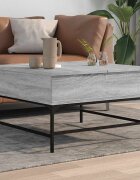 vidaXL Кафе маса сив сонома 80x80x45 см инженерно дърво и метал